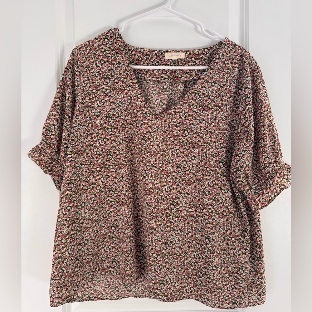Bohme Floral Blouse - Pink and Black